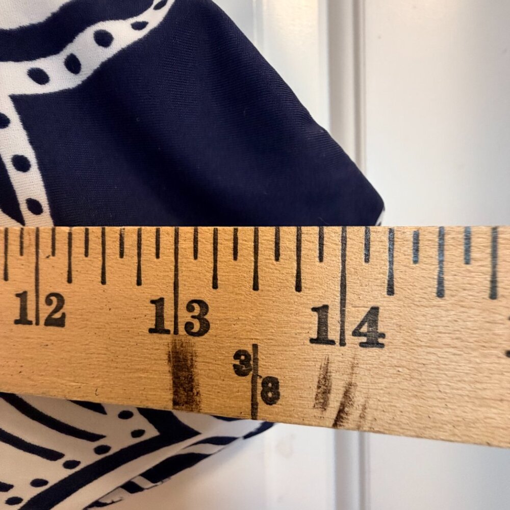 Aerie High Waisted Bikini Set Navy White Cutout Ring Top Size M - Picture 6 of 12
